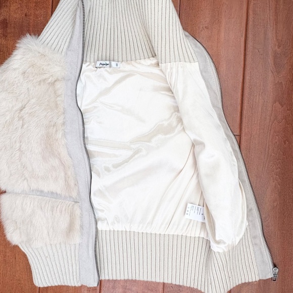 Y2K Faux Fur Zip-Up Cropped Vest Womens Size S Cream by Papaya - Picture 8 of 9